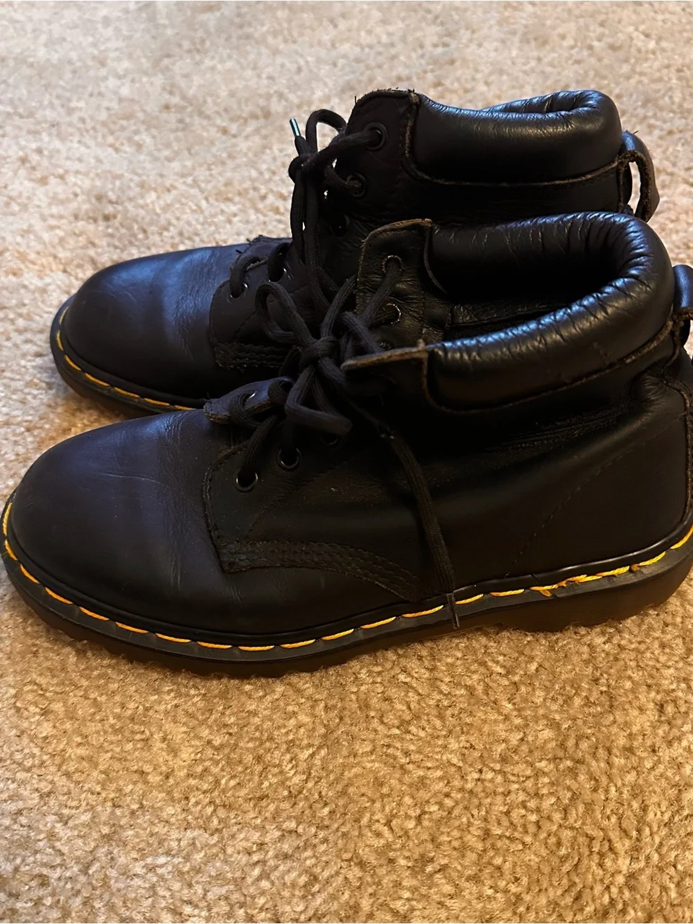 Rare Dr Martens Vintage 939 Ben Boot Black Greasy Leather England UK 6 US 7M 8W